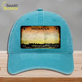 Indiana Rusty State Novelty License Plate Hat Unconstructed Cotton / Lake Blue