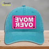 Move Over Pink Novelty License Plate Hat Unconstructed Cotton / Lake Blue