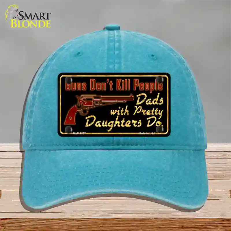 Guns Dont Kill People Novelty License Plate Hat Unconstructed Cotton / Lake Blue