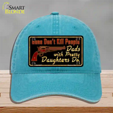 Guns Dont Kill People Novelty License Plate Hat Unconstructed Cotton / Lake Blue