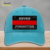 Never Forgotten Thin Red Line Novelty License Plate Hat Unconstructed Cotton / Lake Blue