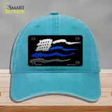 Thin Blue Line Flag Novelty License Plate Hat Unconstructed Cotton / Lake Blue