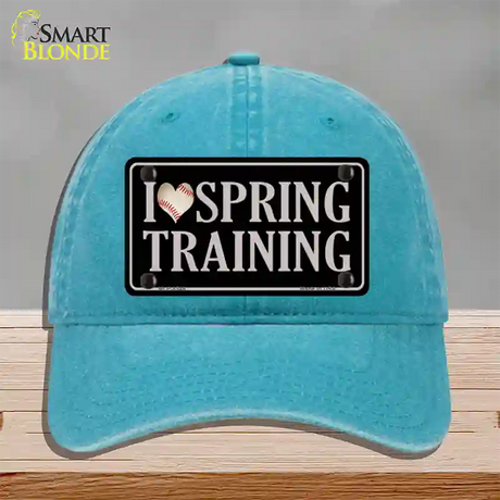 I Love Spring Training Novelty License Plate Hat Unconstructed Cotton / Lake Blue