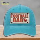 Football Dad Novelty License Plate Hat Unconstructed Cotton / Lake Blue