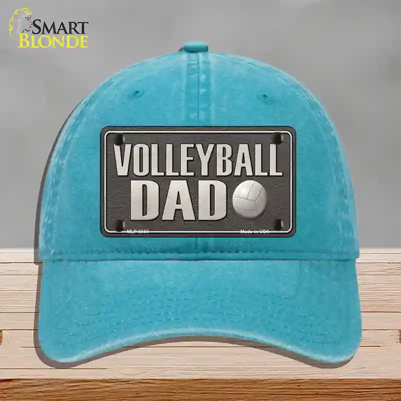 Volleyball Dad Novelty License Plate Hat Unconstructed Cotton / Lake Blue