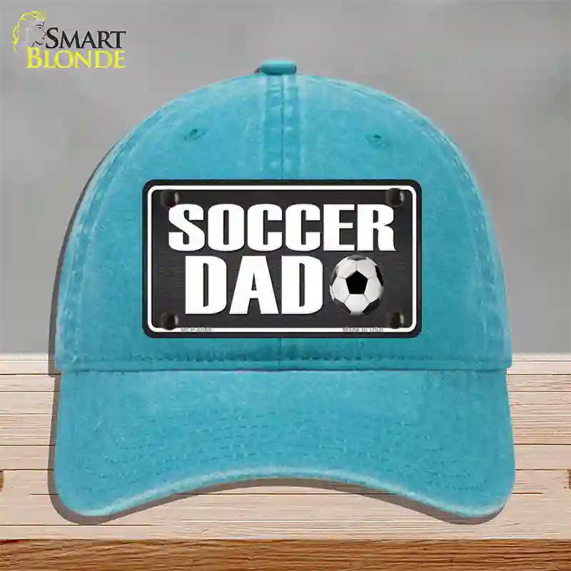 Soccer Dad Novelty License Plate Hat Unconstructed Cotton / Lake Blue