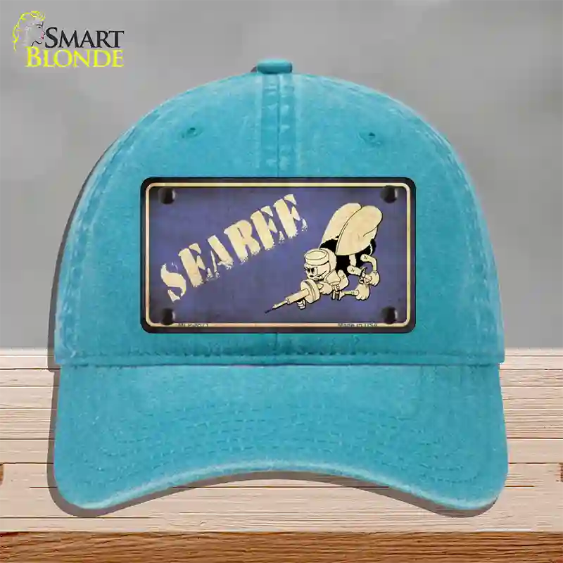 Seabee Novelty License Plate Hat Unconstructed Cotton / Lake Blue