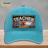 Teacher Novelty License Plate Hat Unconstructed Cotton / Lake Blue