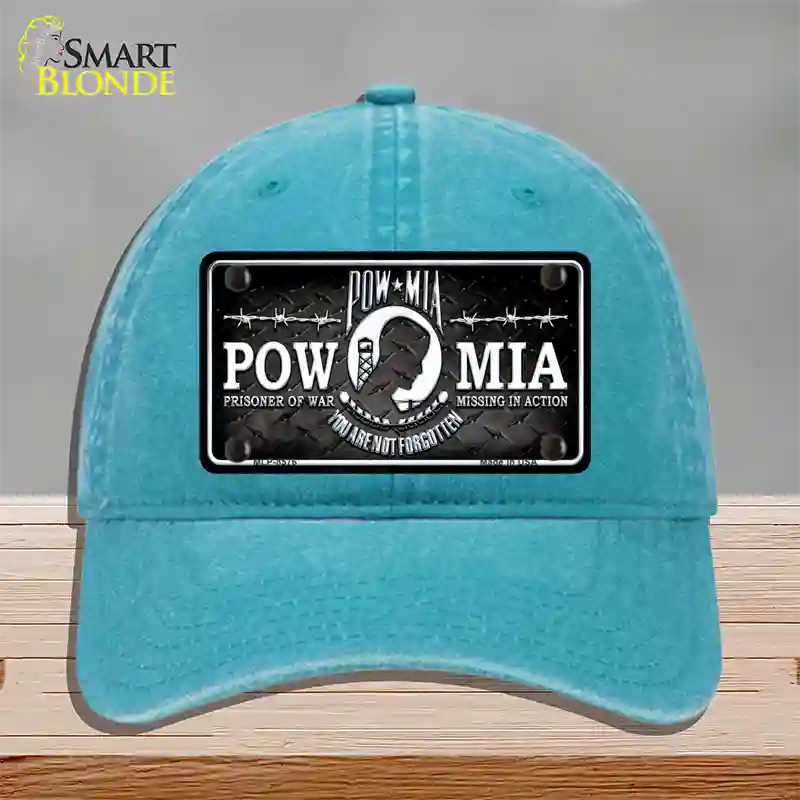 POW MIA Novelty License Plate Hat Unconstructed Cotton / Lake Blue