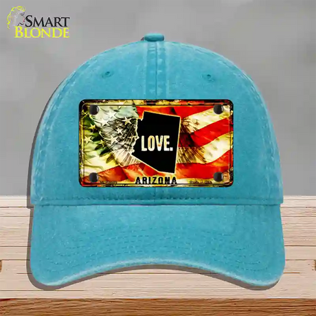 Arizona Love Novelty License Plate Hat Unconstructed Cotton / Lake Blue