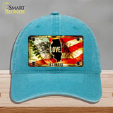 Illinois Love Novelty License Plate Hat Unconstructed Cotton / Lake Blue