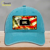 Kansas Love Novelty License Plate Hat Unconstructed Cotton / Lake Blue