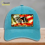 Maryland Love Novelty License Plate Hat Unconstructed Cotton / Lake Blue