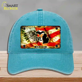 Michigan Love Novelty License Plate Hat Unconstructed Cotton / Lake Blue