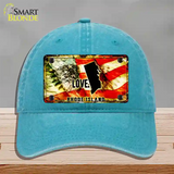 Rhode Island Love Novelty License Plate Hat Unconstructed Cotton / Lake Blue