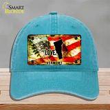 Vermont Love Novelty License Plate Hat Unconstructed Cotton / Lake Blue