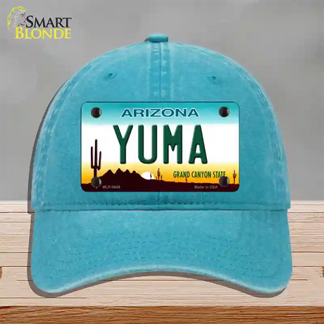 Yuma Arizona Novelty License Plate Hat Unconstructed Cotton / Lake Blue