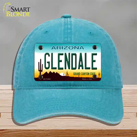 Glendale Arizona Novelty License Plate Hat Unconstructed Cotton / Lake Blue