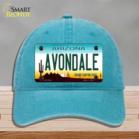 Avondale Arizona Novelty License Plate Hat Unconstructed Cotton / Lake Blue