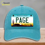 Page Arizona Novelty License Plate Hat Unconstructed Cotton / Lake Blue