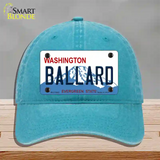 Ballard Washington Novelty License Plate Hat Unconstructed Cotton / Lake Blue