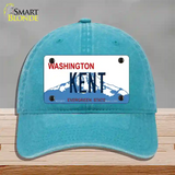 Kent Washington Novelty License Plate Hat Unconstructed Cotton / Lake Blue