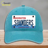 Sounders Washington Novelty License Plate Hat Unconstructed Cotton / Lake Blue