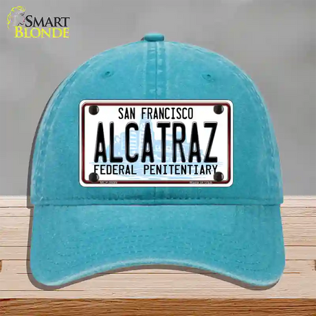 Alcatraz Novelty License Plate Hat Unconstructed Cotton / Lake Blue