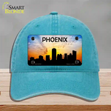 Phoenix Silhouette Novelty License Plate Hat Unconstructed Cotton / Lake Blue