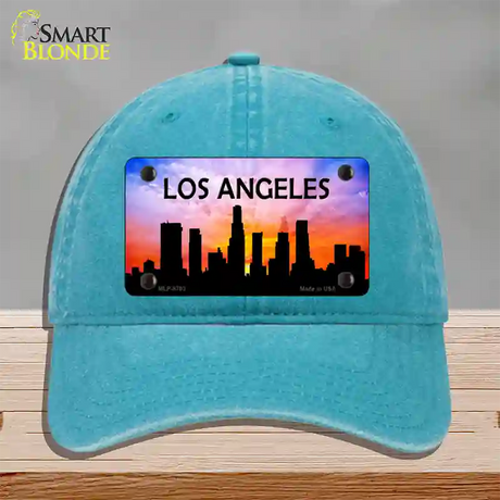 Los Angeles Silhouette Novelty License Plate Hat Unconstructed Cotton / Lake Blue