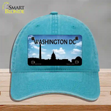 Washington DC Silhouette Novelty License Plate Hat Unconstructed Cotton / Lake Blue