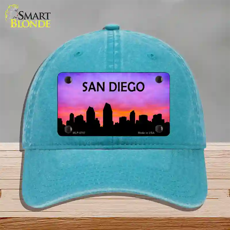 San Diego Silhouette Novelty License Plate Hat Unconstructed Cotton / Lake Blue