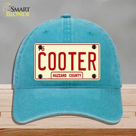 Cooter Novelty License Plate Hat Unconstructed Cotton / Lake Blue