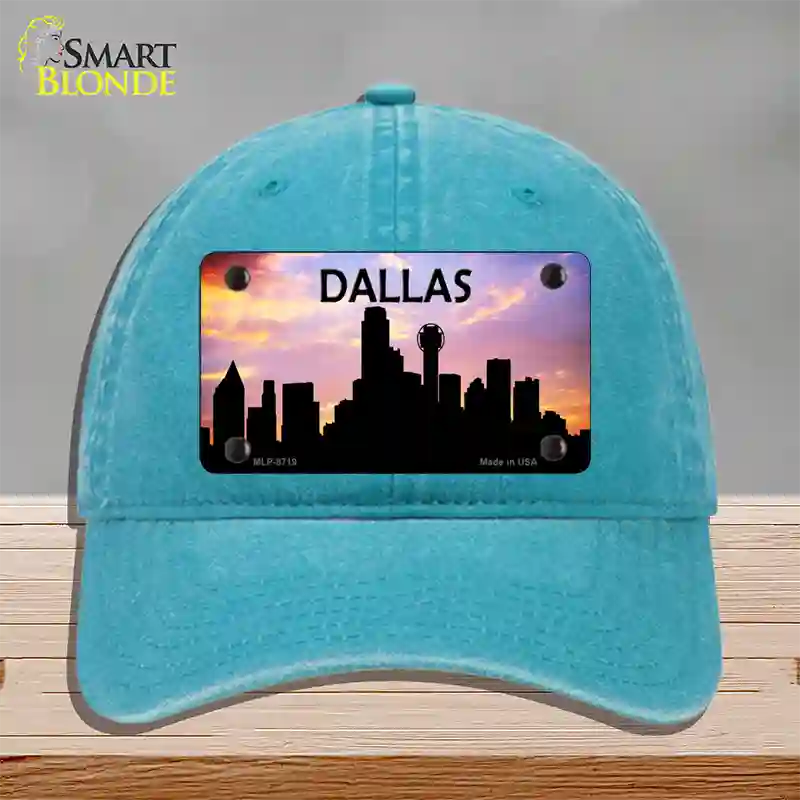 Dallas Silhouette Novelty License Plate Hat Unconstructed Cotton / Lake Blue