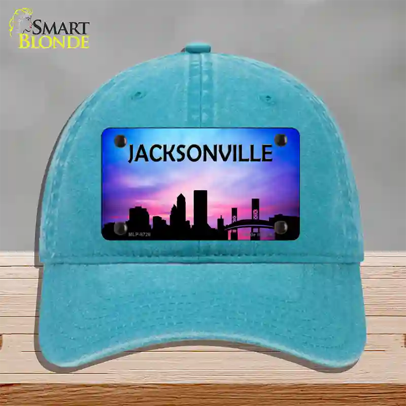 Jacksonville Silhouette Novelty License Plate Hat Unconstructed Cotton / Lake Blue