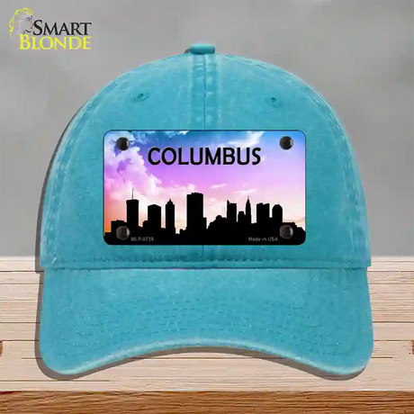 Columbus Silhouette Novelty License Plate Hat Unconstructed Cotton / Lake Blue