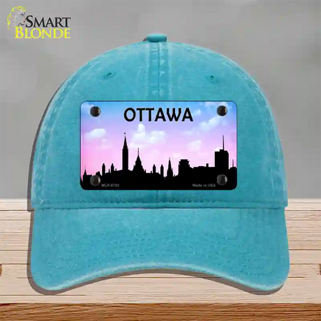 Ottawa Silhouette Novelty License Plate Hat Unconstructed Cotton / Lake Blue