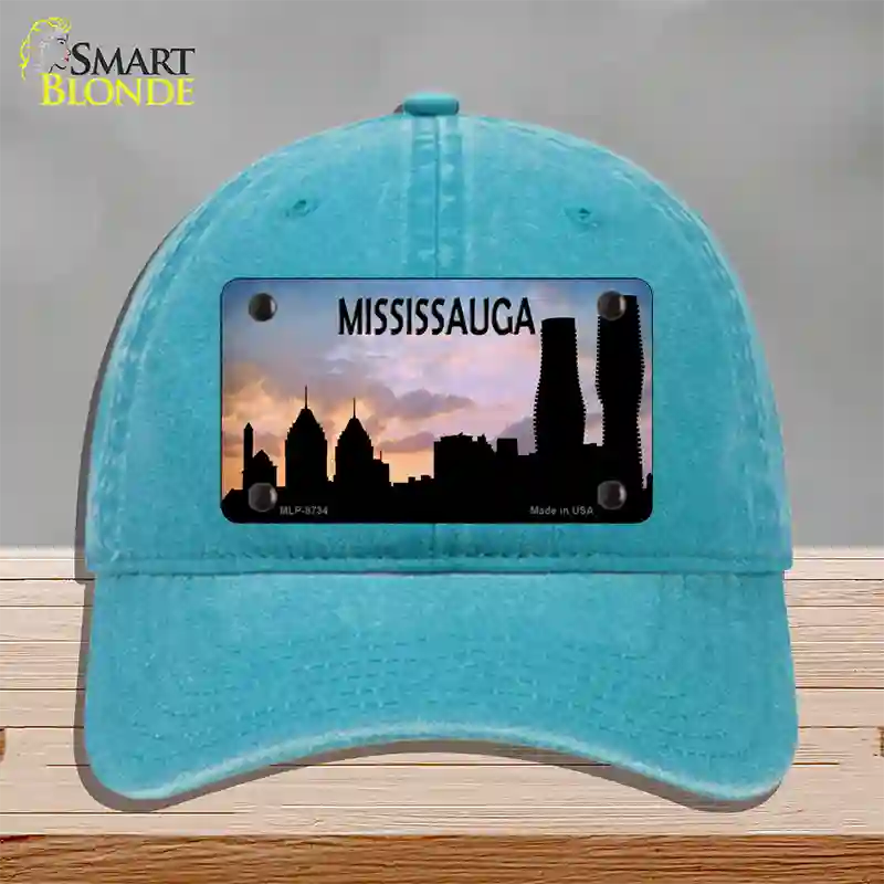 Mississauga Silhouette Novelty License Plate Hat Unconstructed Cotton / Lake Blue