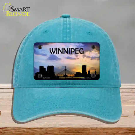 Winnipeg Silhouette Novelty License Plate Hat Unconstructed Cotton / Lake Blue