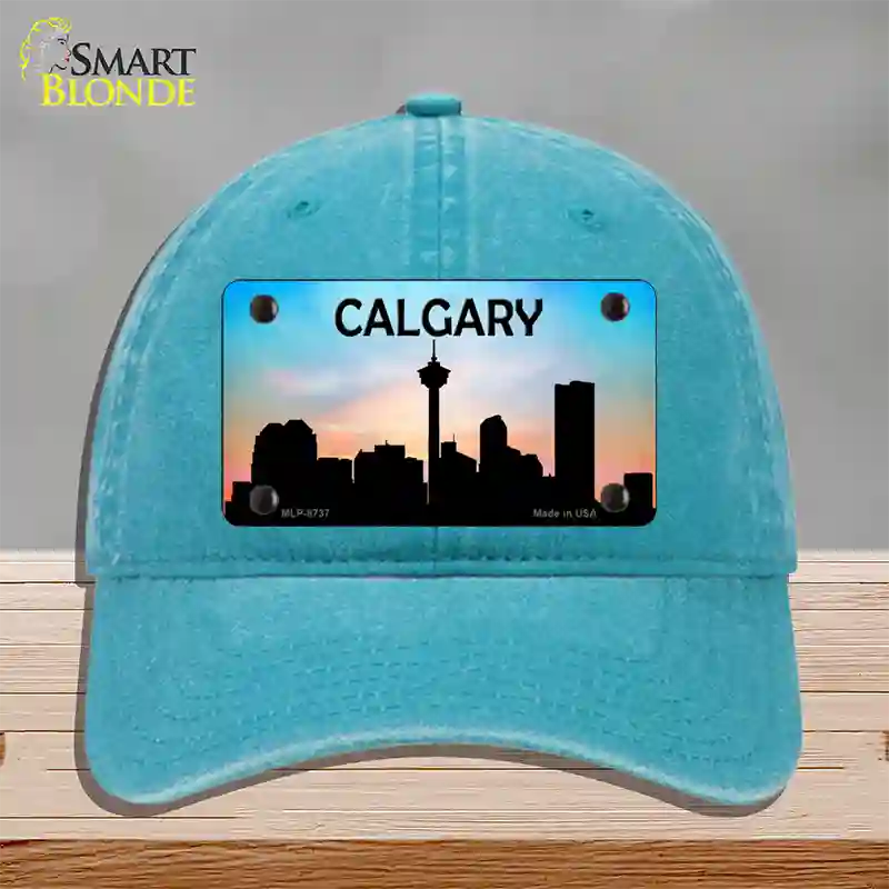 Calgary Silhouette Novelty License Plate Hat Unconstructed Cotton / Lake Blue