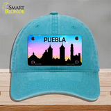 Puebla Silhouette Novelty License Plate Hat Unconstructed Cotton / Lake Blue