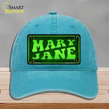 Mary Jane Novelty License Plate Hat Unconstructed Cotton / Lake Blue