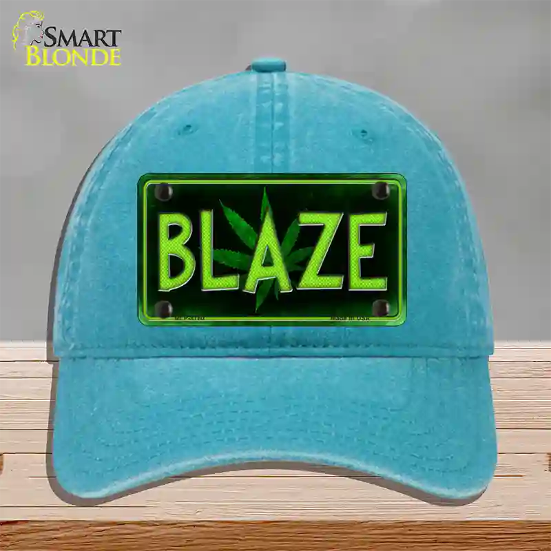 Blaze Novelty License Plate Hat Unconstructed Cotton / Lake Blue