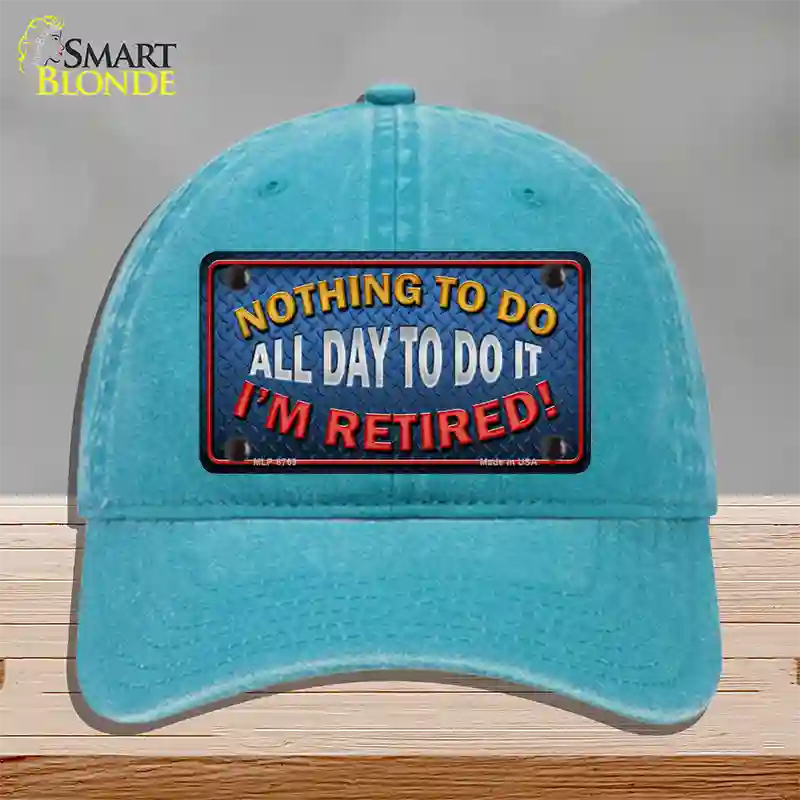 Nothing To Do Novelty License Plate Hat Unconstructed Cotton / Lake Blue