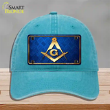 Freemasonry Novelty License Plate Hat Unconstructed Cotton / Lake Blue