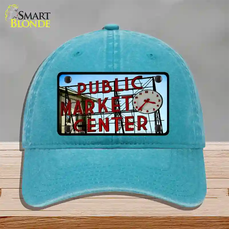 Pikes Place Novelty License Plate Hat Unconstructed Cotton / Lake Blue