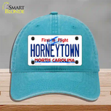 Horneytown North Carolina Novelty License Plate Hat Unconstructed Cotton / Lake Blue