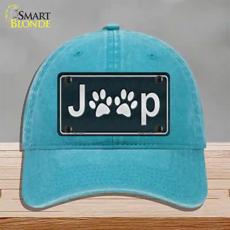 J**p Novelty License Plate Hat Unconstructed Cotton / Lake Blue