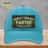 Greatest Farter Novelty License Plate Hat Unconstructed Cotton / Lake Blue