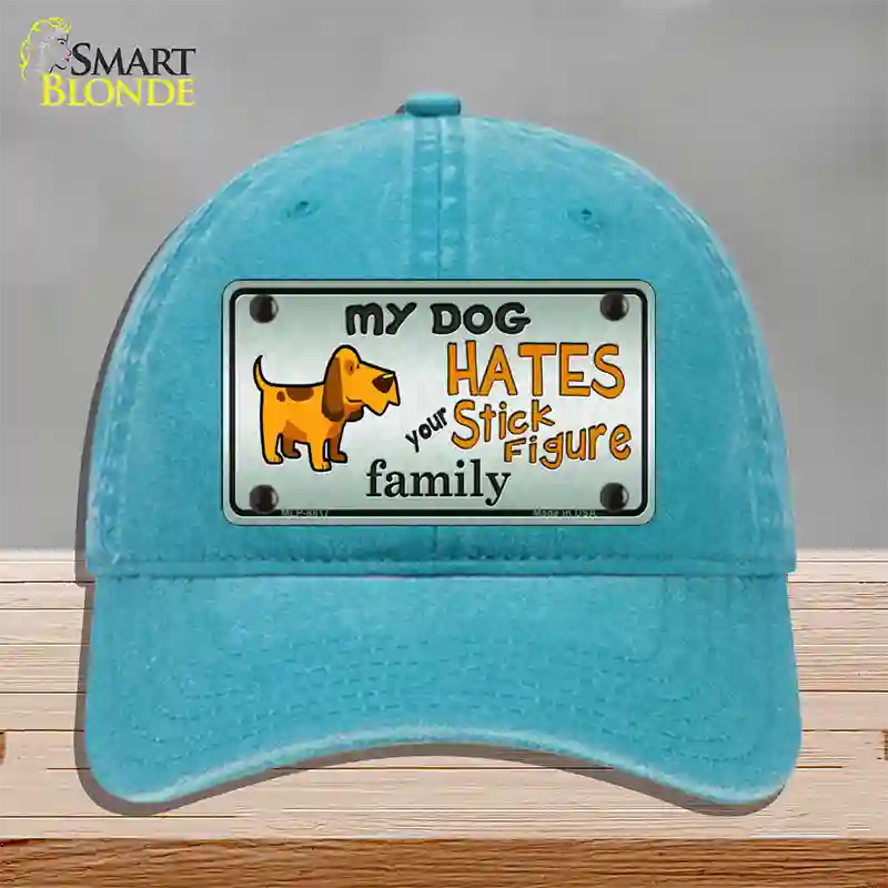 My Dog Hates Novelty License Plate Hat Unconstructed Cotton / Lake Blue